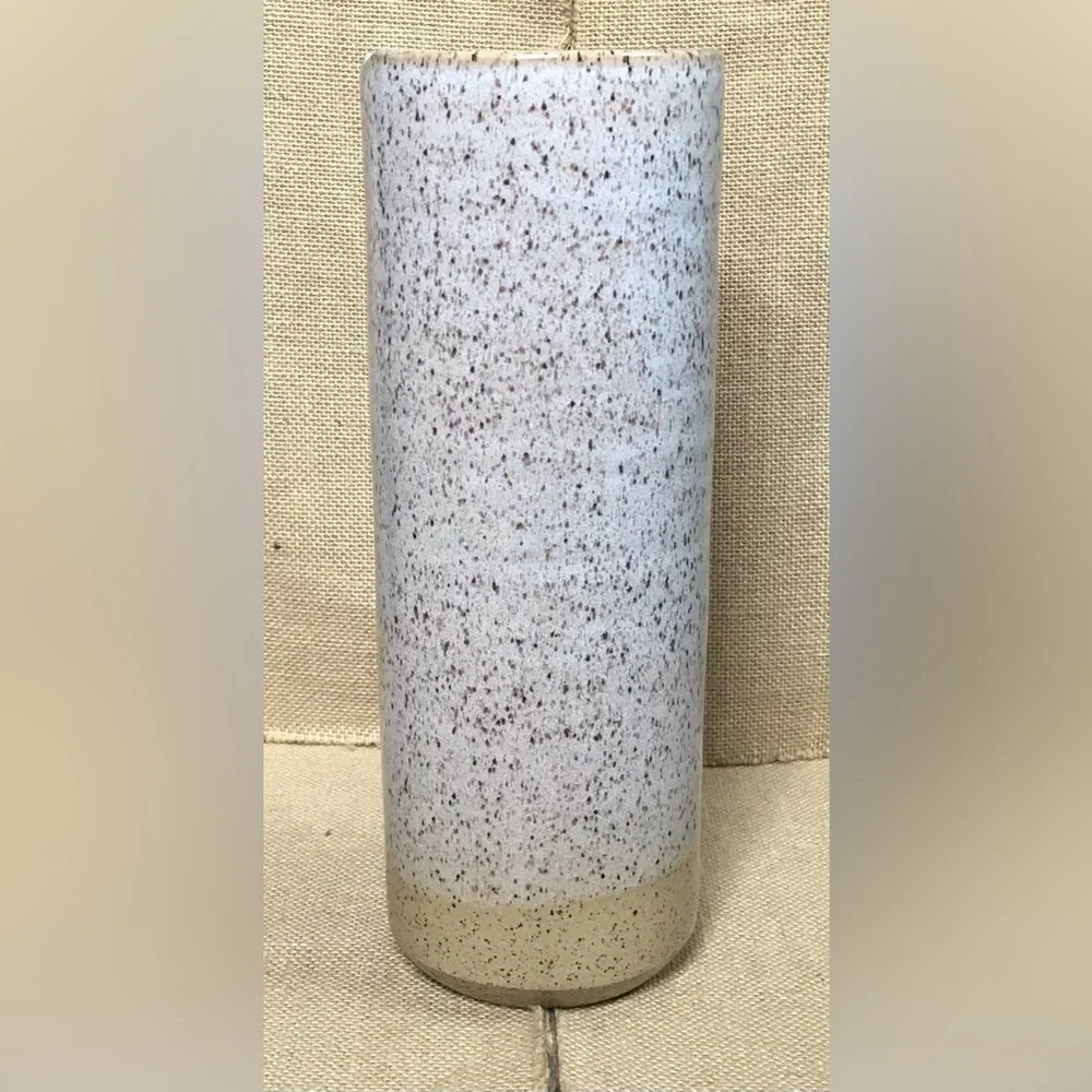 Wizard Of Clay Pottery Tall Cylinder Vase Neutral Cottagecore Minimalist Rustic